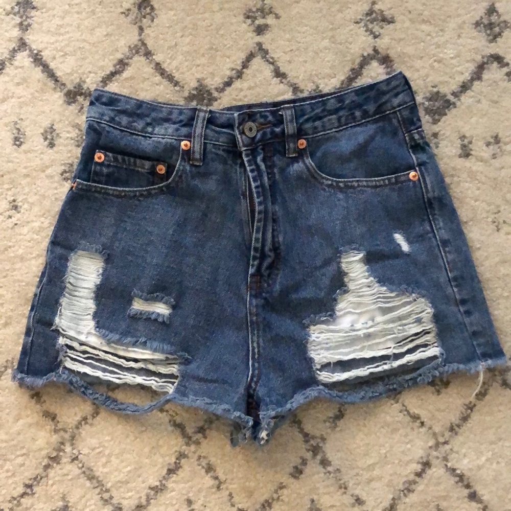 ripped denim shorts